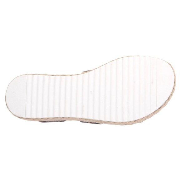 STEVE MADDEN KIMMIE Espadrille Flatform Heel Double Strap Sandals Blue Snake - Picture 7 of 9